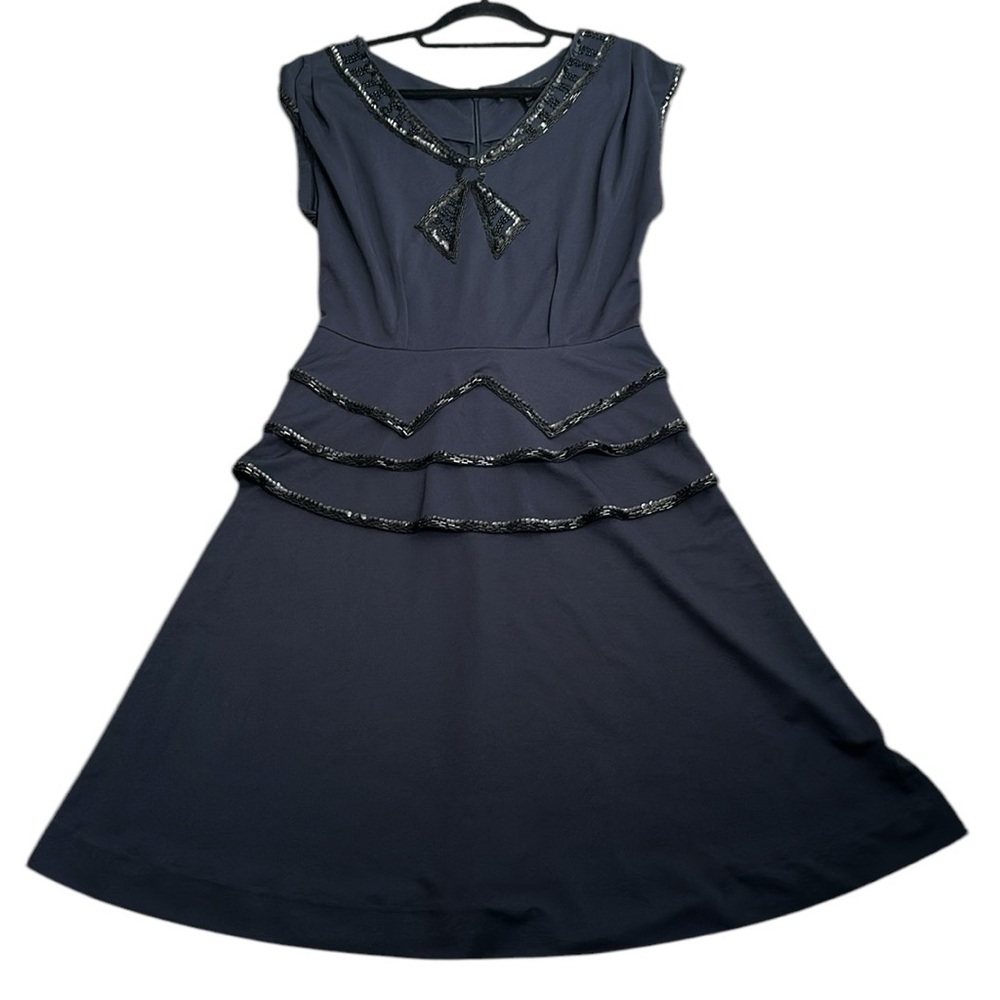 Marc by Marc Jacobs call the boat sequins navy   Sailor peplum midi dress siz M - Picture 2 of 10